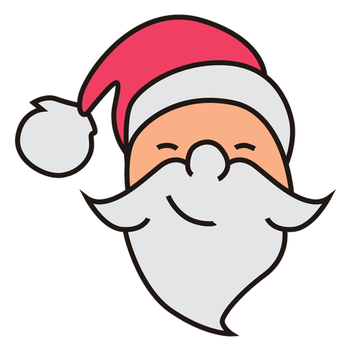 Weihnachtsmann-Kopf-Karikaturikone 28 PNG-Design