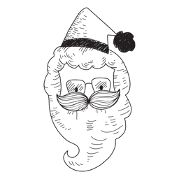 Santa claus head hand drawn icon 44 PNG Design