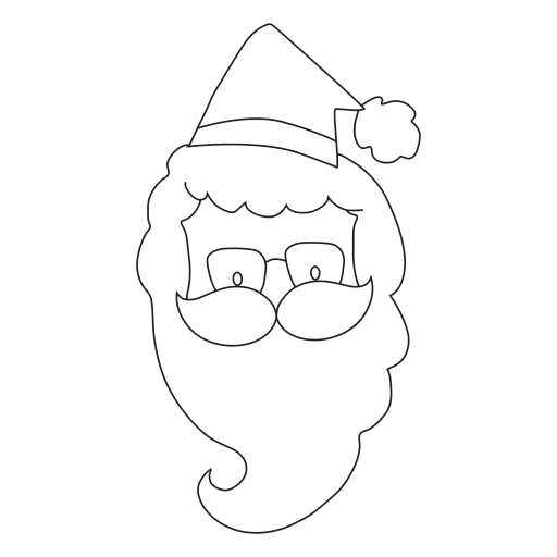 Hand gezeichnete Strichsymbol des Weihnachtsmannkopfes 11 PNG-Design
