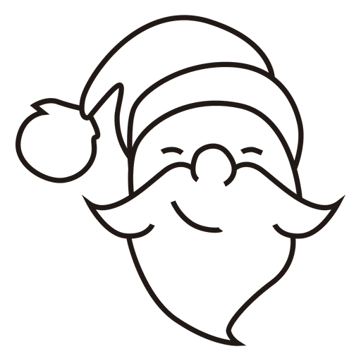 Santa claus head stroke icon 40 PNG Design