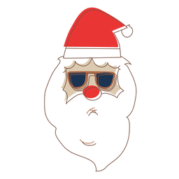 Icono de dibujos animados de gafas de sol de cabeza de santa claus 62 Diseño PNG