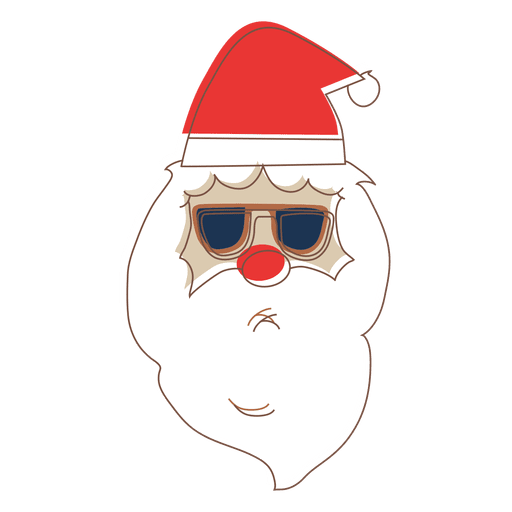 Santa claus head sunglasses cartoon icon 62 PNG Design
