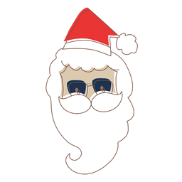 Icono de dibujos animados de gafas de sol de cabeza de santa claus 71 Diseño PNG