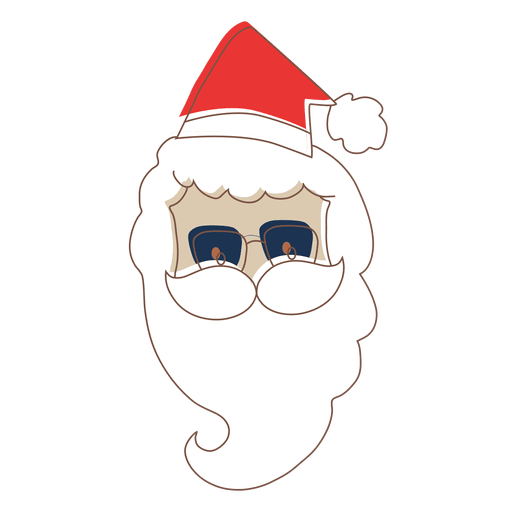 Santa claus head sunglasses cartoon icon 71 PNG Design