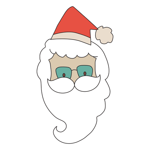 Ícone de desenho animado da cabeça do Papai Noel 31 Desenho PNG