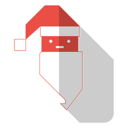 Icono de sombra plana de cabeza de Santa 76 Diseño PNG