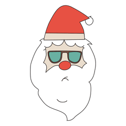Ícone de desenho animado de cabeça de Papai Noel 22 Desenho PNG