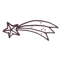 Icono dibujado a mano estrella fugaz 29 Diseño PNG