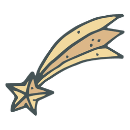Shooting Star Hand gezeichnete Cartoon-Symbol 33 PNG-Design