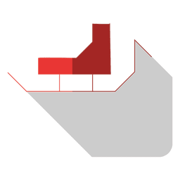 Schlitten flache Symbol Schlagschatten 75 PNG-Design