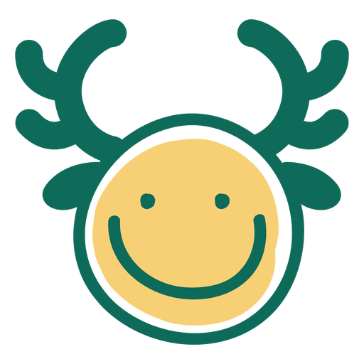 Smile face antlers emoticon 18 PNG Design