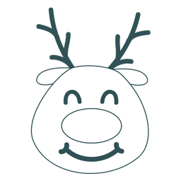 Emoticon de rena sorridente com rosto verde traço 51 Desenho PNG