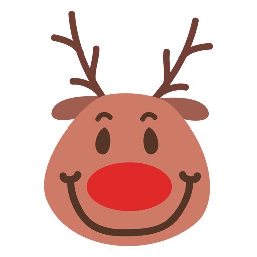 Emoticon de rosto sorridente de rena 47 Desenho PNG