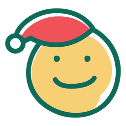 Sonrisa santa claus sombrero cara emoticon 16 Diseño PNG