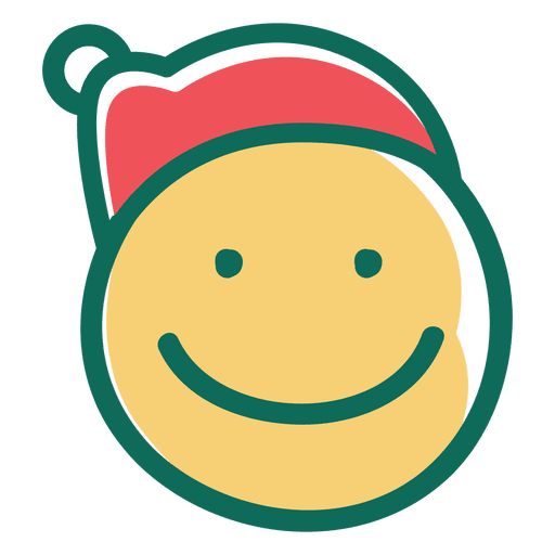 L?cheln Weihnachtsmann Hut Gesicht Emoticon 17 PNG-Design