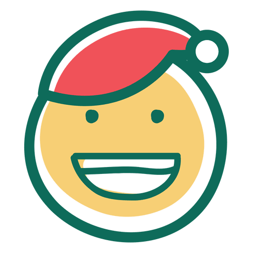 Lächeln Weihnachtsmann Hut Gesicht Emoticon 31 PNG-Design