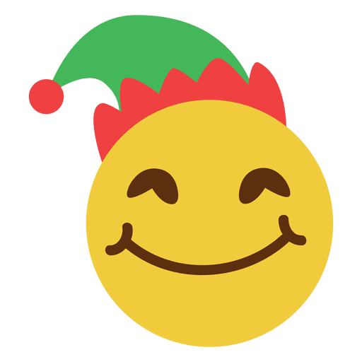 Emoticon de cara sonriente elfo sombrero 11