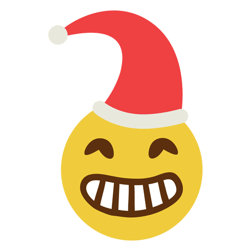 Emoticon sorridente de chapéu de Papai Noel 13 Desenho PNG