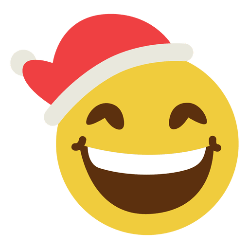 Emoticon sorridente de chapéu de Papai Noel 15 Desenho PNG