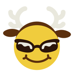 Smiling sunglasses antlers face emoticon 7 PNG Design