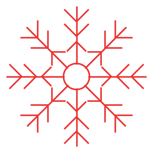 Ícone plano de floco de neve vermelho 08 Desenho PNG