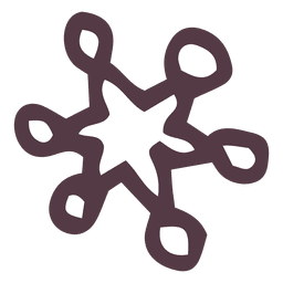 Icono dibujado mano copo de nieve 40 Diseño PNG