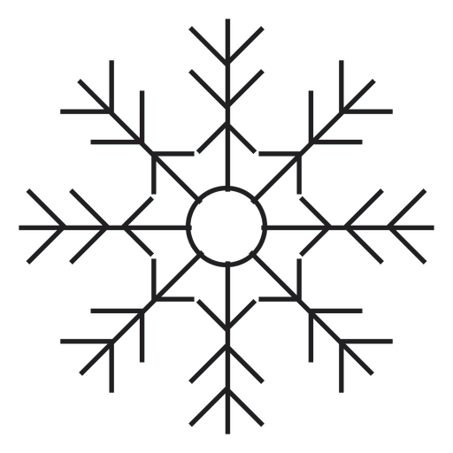 Icono de trazo de copo de nieve 52