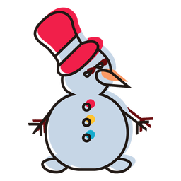 Icono de dibujos animados de muñeco de nieve 23 Diseño PNG