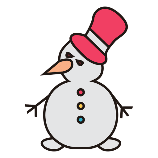 Schneemann-Cartoon-Symbol 35 PNG-Design