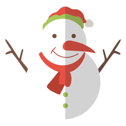 Ícone plano 10 do boneco de neve Desenho PNG