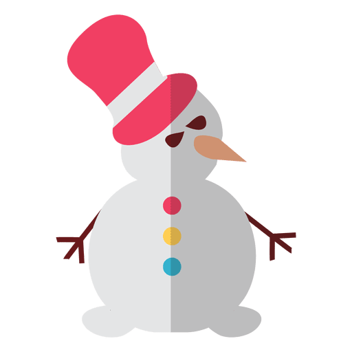 Snowman flat icon 2 PNG Design