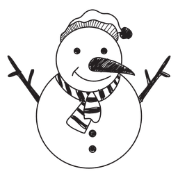 Handgezeichnete Ikone des Schneemanns 58 PNG-Design
