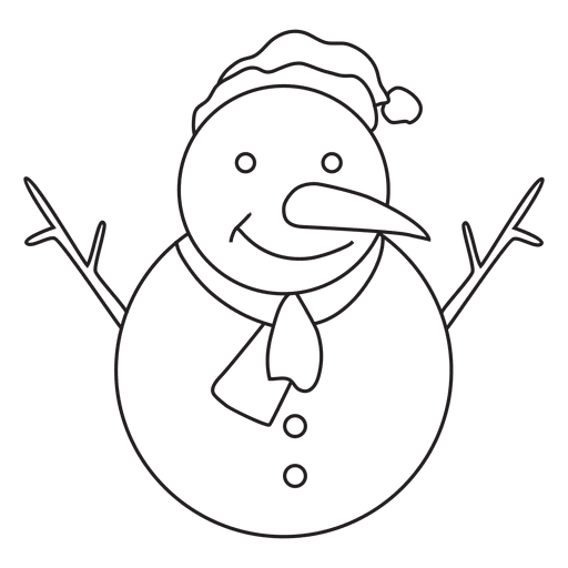 Ícone de traço desenhado à mão do boneco de neve 12 Desenho PNG