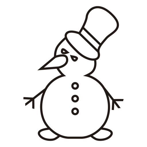 Icono de trazo de muñeco de nieve 47 Diseño PNG