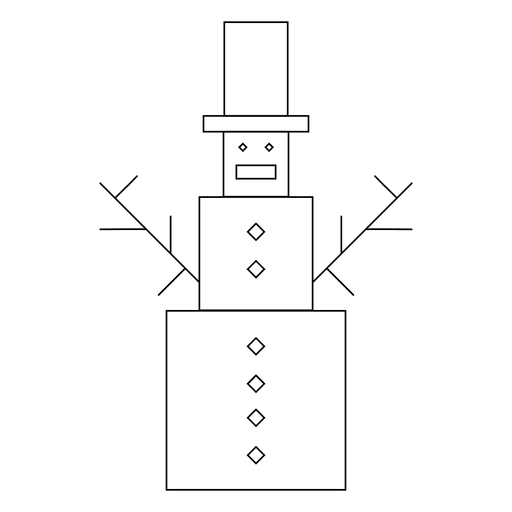 Schneemann-Strichsymbol 71 PNG-Design