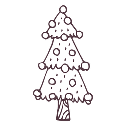 Snowy fir tree hand drawn icon 55 PNG Design