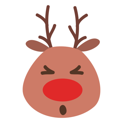 Squint eye reindeer face emoticon 40 - Transparent PNG & SVG vector file