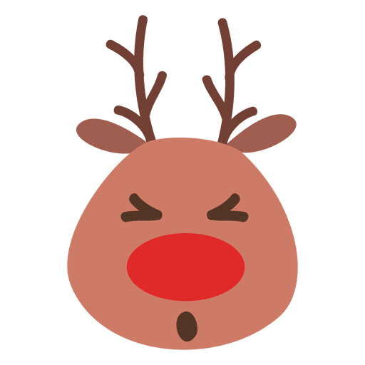 Squint eye reindeer face emoticon 40 PNG Design
