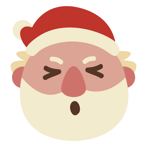 Ojos entrecerrados emoticon cara de santa claus 69 Diseño PNG