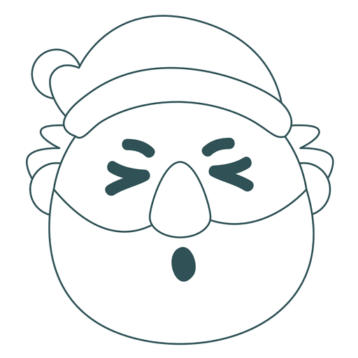 Emoticon estreito de olho de Papai Noel com traço verde 35 Desenho PNG