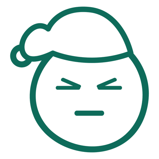 Emoticon de chapéu de Papai Noel com rosto estrábico e traço verde 13 Desenho PNG