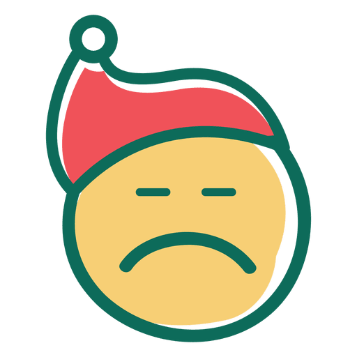 Squint eye frown face santa claus hat emoticon 27 PNG Design