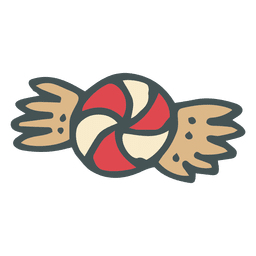 Gestreifte Süßigkeitskarikaturhand gezeichnete Ikone 2 PNG-Design