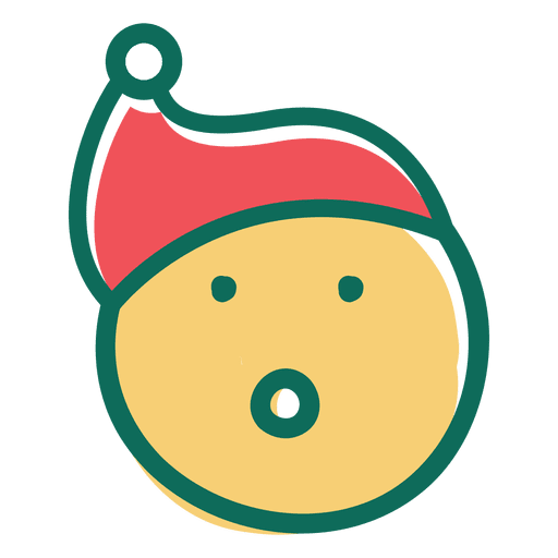 Surprise santa claus hat face emoticon 28 PNG Design