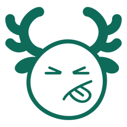 Emoticon de trazo verde de cara de asta de lengua fuera 20 Diseño PNG Transparent PNG