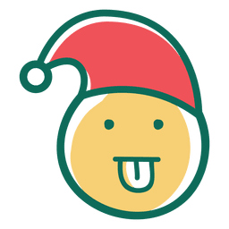 Tongue out santa claus hat face emoticon 38 PNG Design