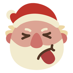 Zunge raus Weihnachtsmann Gesicht Emoticon 66 PNG-Design