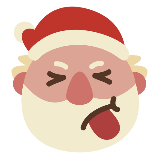 Lengua hacia fuera emoticon cara de santa claus 66 Diseño PNG