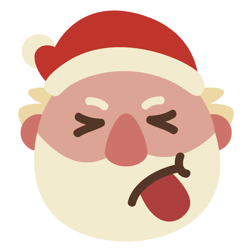Zunge raus Weihnachtsmann Gesicht Emoticon 66 PNG-Design