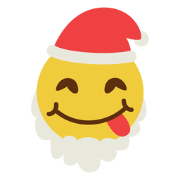 Emoticon lengua santa claus 3 Diseño PNG